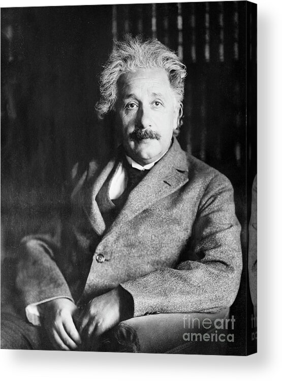 Physicist Acrylic Print featuring the photograph Portrait Of Albert Einstein by Bettmann
