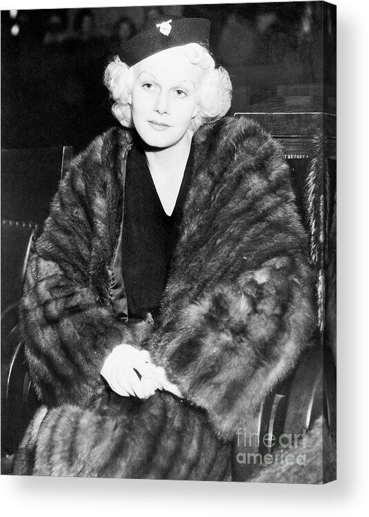 Jean Harlow Acrylic Print featuring the photograph Portrait Of Jean Harlow by Bettmann