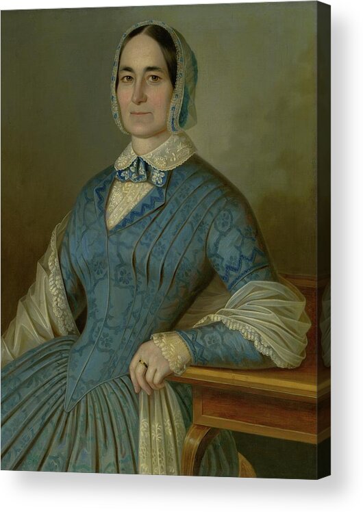 Vintage Acrylic Print featuring the painting Portrait Of Mrs. David by Peter Michal Bohun