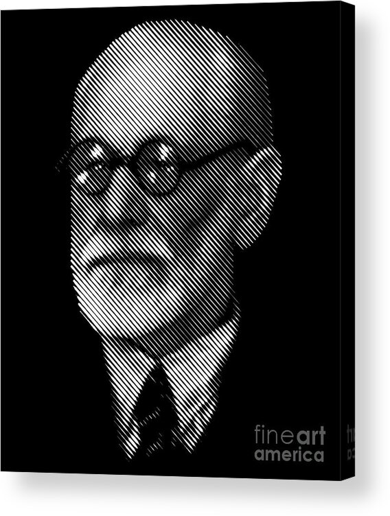  Father Of Psychoanalysis - Portrait Acrylic Print featuring the digital art portrait of Sigmund Freud by Cu Biz