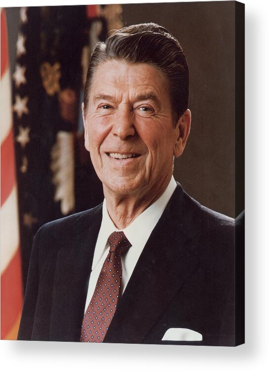 1980-1989 Acrylic Print featuring the photograph President Reagan by Hulton Archive