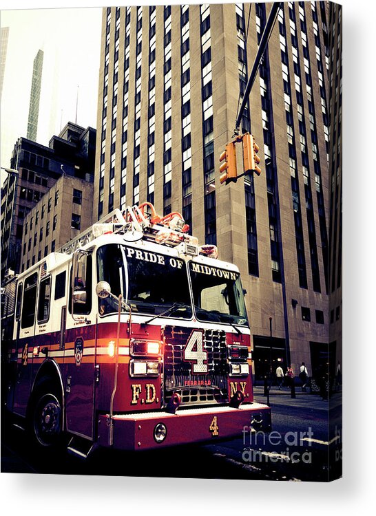 Fire Department Acrylic Print featuring the photograph Pride of Midtown by RicharD Murphy