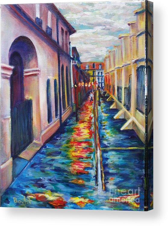 New Orleans Acrylic Print featuring the painting Rainy Pirate Alley by Beverly Boulet