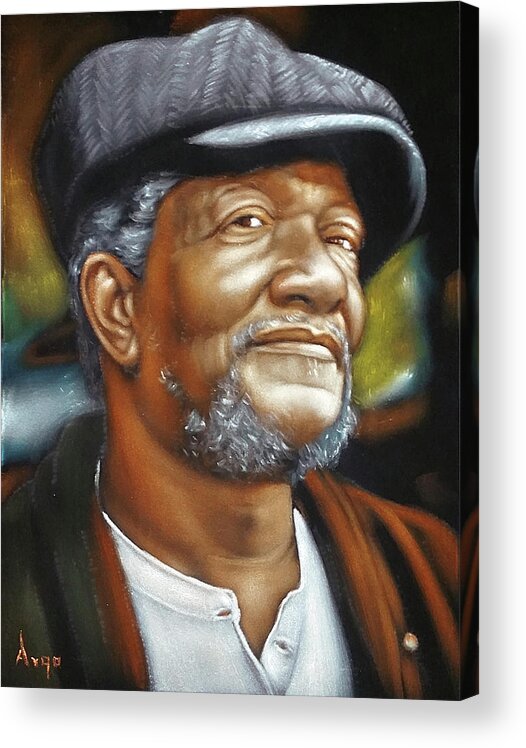 Redd Foxx Acrylic Print featuring the painting Redd Foxx Sanford and son, Red Fox by Argo