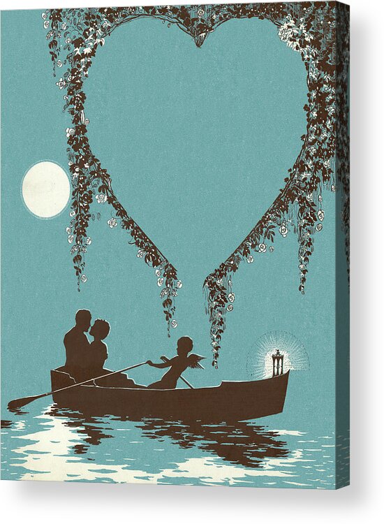 Activity Acrylic Print featuring the drawing Romantic Boat Ride by CSA Images