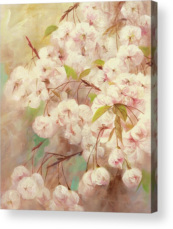 Flowers Acrylic Print featuring the painting Rose Bush II by Li Bo