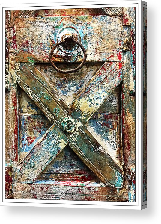 Rustic Finish Acrylic Print featuring the photograph Rustic Door by Peggy Dietz