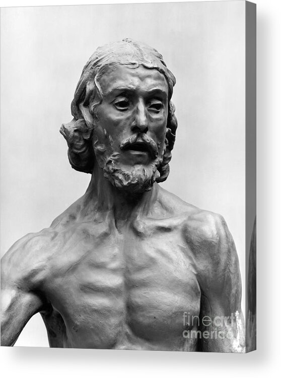 Bust Acrylic Print featuring the sculpture Saint John the Baptist by Auguste Rodin