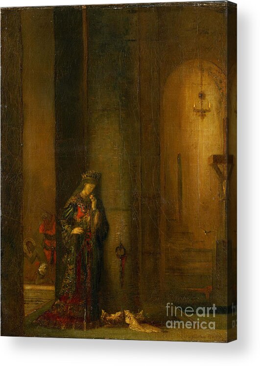 Oil Painting Acrylic Print featuring the drawing Salome At The Prison. Artist Moreau by Heritage Images