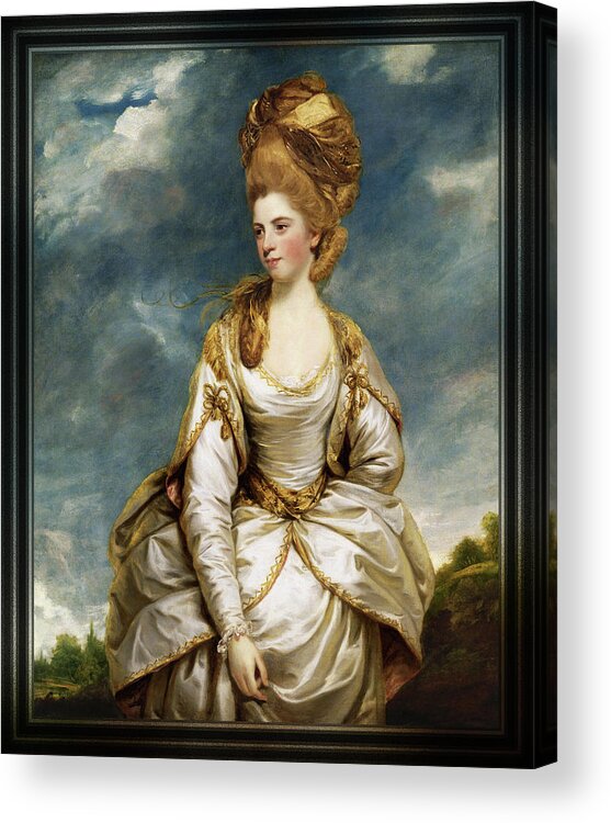 Sarah Campbell Acrylic Print featuring the painting Sarah Campbell by Joshua Reynolds by Rolando Burbon