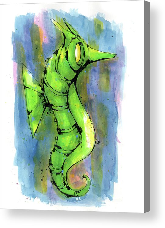 Seahorse Acrylic Print featuring the painting Seahorse by Ric Stultz