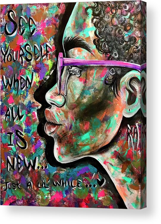 Depressed Acrylic Print featuring the painting See yourself when all is new by Artist RiA