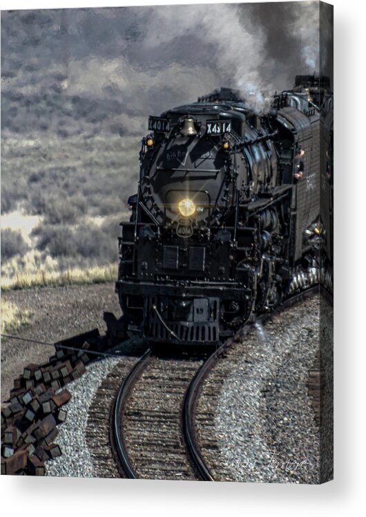 Train Acrylic Print featuring the photograph She'll be comin' Round... by Laura Terriere