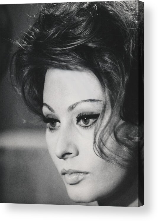 Sophia Loren Acrylic Print featuring the photograph Sophia Loren Closeup by Globe Photos