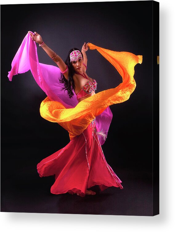 People Acrylic Print featuring the photograph Spinning Bellydancer by Karen Ilagan