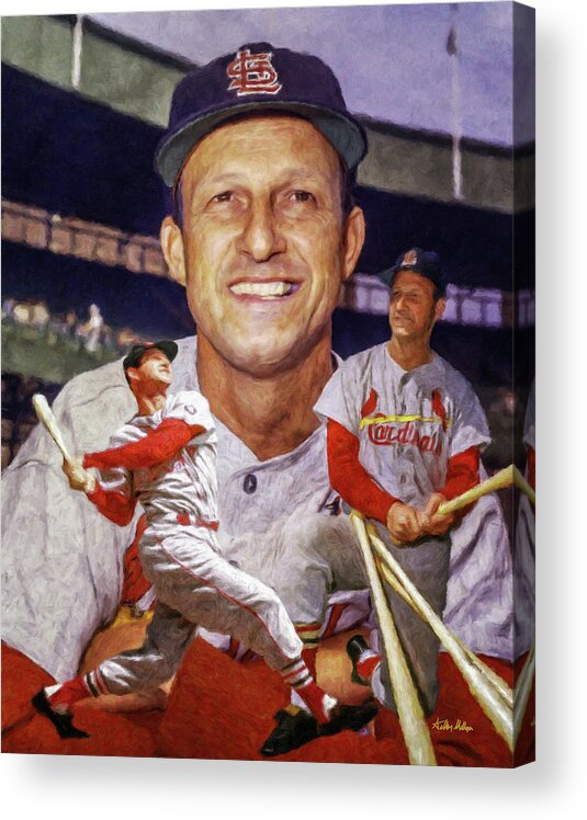 Stan Musial St Louis Cardinals MLB Baseball Stadium Art Collage Acrylic  Print by Arthur Milligan - Pixels