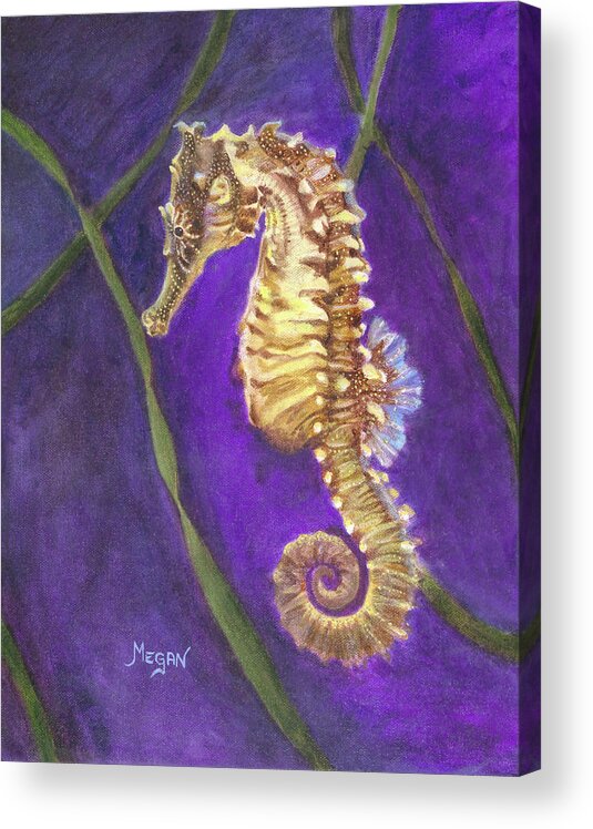 Seahorse Acrylic Print featuring the painting Steadfast by Megan Collins