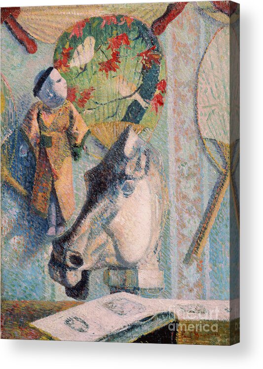 Paul Gauguin Acrylic Print featuring the drawing Still Life With Horses Head. Artist by Heritage Images