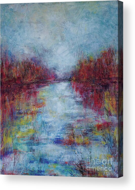 Oil Acrylic Print featuring the mixed media Stormy Anticipation by Christine Chin-Fook