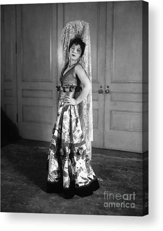 People Acrylic Print featuring the photograph Studio Shot Of Woman Wearing Costume by Bettmann
