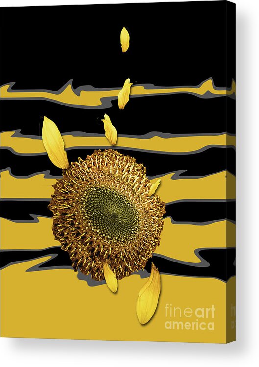 Digital Acrylic Print featuring the digital art Sun's Flower by Fei A