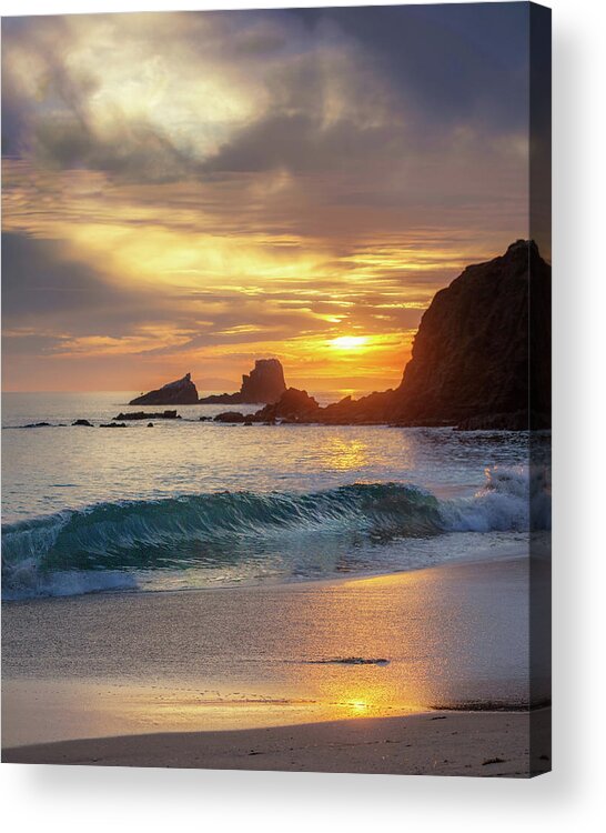 Laguna Beach Acrylic Print featuring the photograph Sunset on the Rocks by Cliff Wassmann