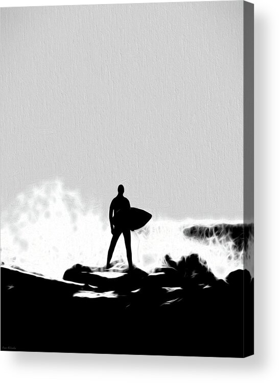 Surfer Acrylic Print featuring the digital art Surf's Up by Pennie McCracken