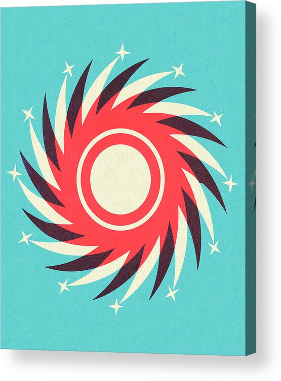 Abstract Acrylic Print featuring the drawing Swirling Burst by CSA Images