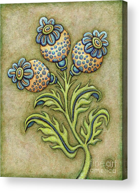 Floral Acrylic Print featuring the painting Tapestry Flower 6 by Amy E Fraser