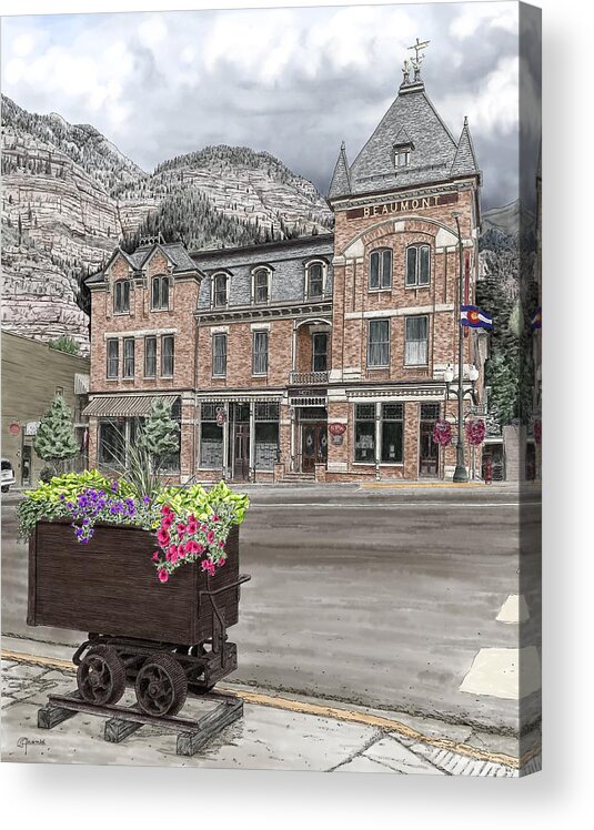 Beaumont Acrylic Print featuring the digital art The Beaumont Hotel by Rick Adleman