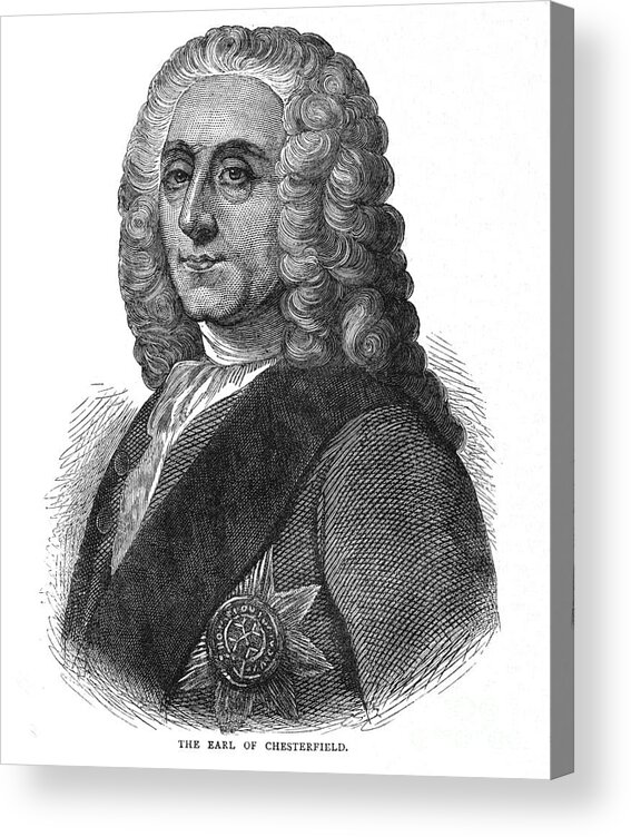 Engraving Acrylic Print featuring the drawing The Earl Of Chesterfield, C1800 1878 by Print Collector
