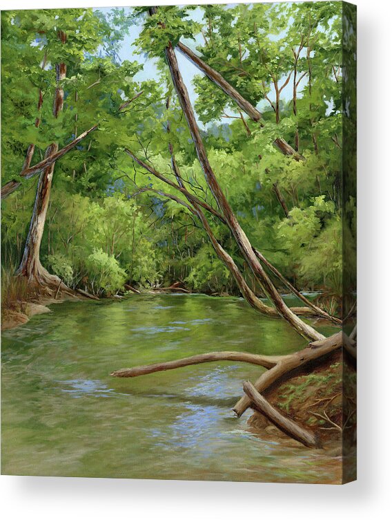 Trees Acrylic Print featuring the painting The Fallen Tree by Donna Tucker