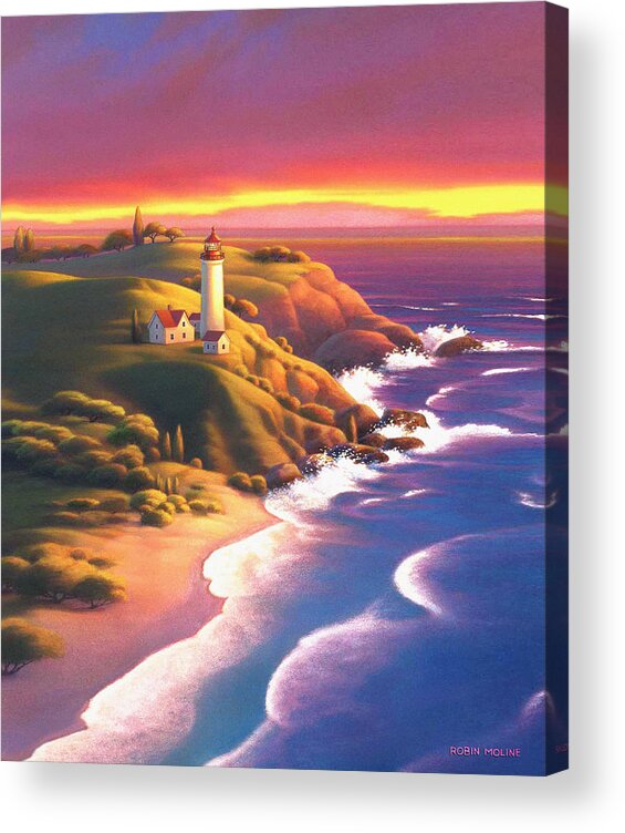 Light House Acrylic Print featuring the painting The Light House by Robin Moline