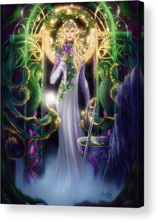 Mythology Acrylic Print featuring the mixed media The Return of Ithwenor by Curtiss Shaffer