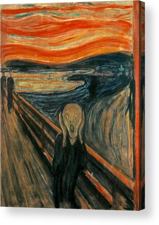 Scream Acrylic Print featuring the painting The Scream by Edward Munch