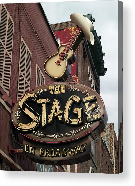 Route 66 Acrylic Print featuring the painting The Stage on Broadway, Nashville, Tennessee by 