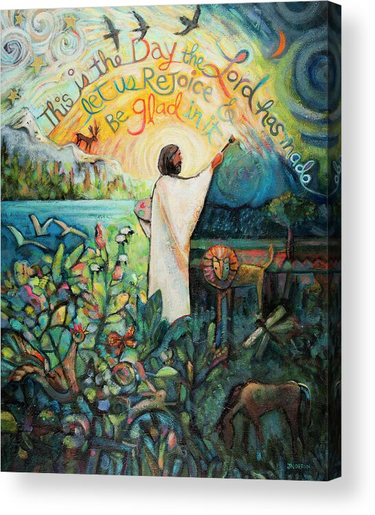 Jen Norton Acrylic Print featuring the painting This Is The Day the Lord Has Made by Jen Norton