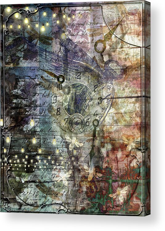 Time Flies Acrylic Print featuring the digital art Time Flies by Linda Carruth