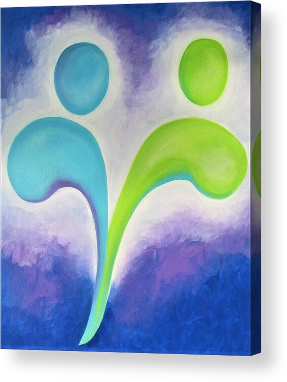 Blue Acrylic Print featuring the painting Transition...quick by Jennifer Hannigan-Green