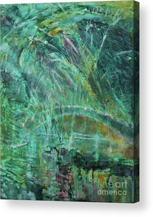 Abstract Acrylic Print featuring the painting Under The Bridge by Jane See