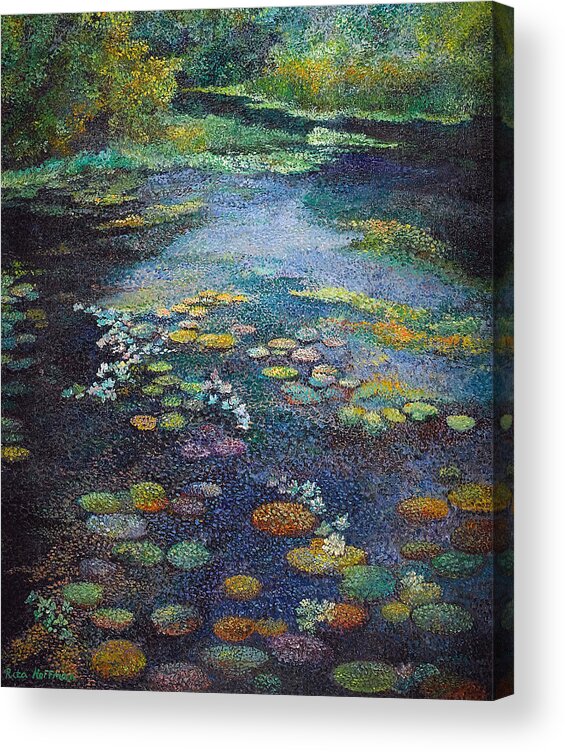  Acrylic Print featuring the painting Vancouver's Water Lily Pond, an Inspiration by Rita Hoffman Shulak