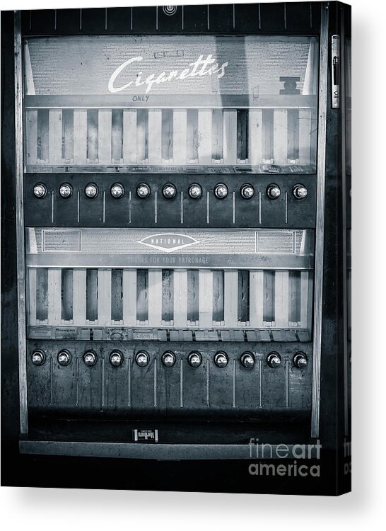 Cigarettes Acrylic Print featuring the photograph Vintage Cigarette Coin-Op Machine by Edward Fielding