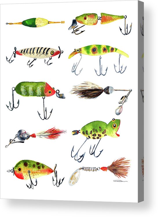 Vintage Fishing Lures Acrylic Print by Roleen Senic - Pixels