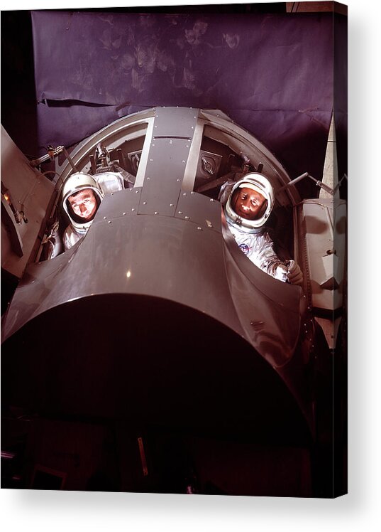 Color Image Acrylic Print featuring the photograph Virgil I. Grissom;John W. Young by Ralph Morse