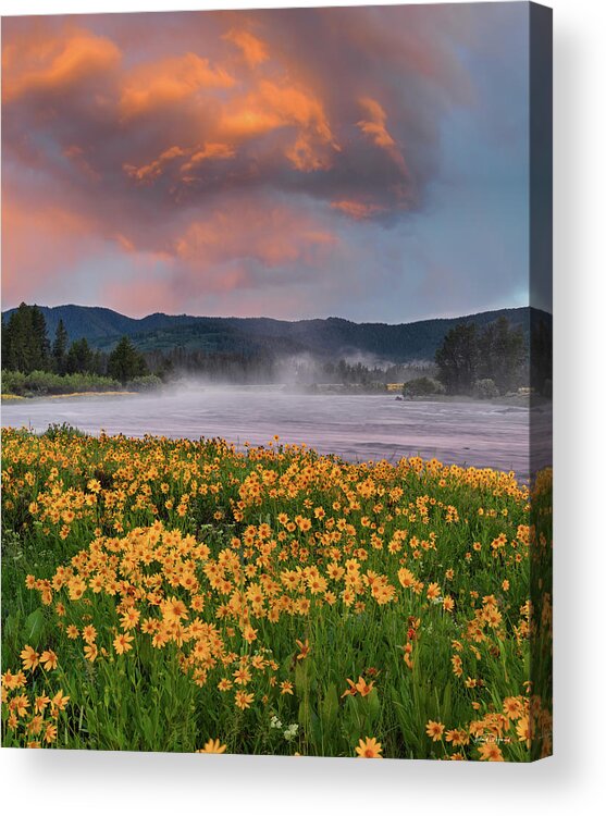 Idaho Scenics Acrylic Print featuring the photograph Warm River Sunset by Leland D Howard