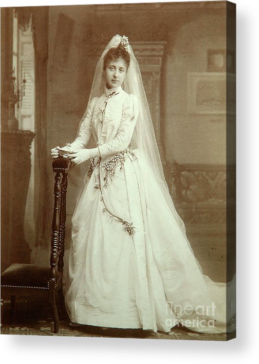 People Acrylic Print featuring the drawing Wedding Portrait, 1880s by Heritage Images
