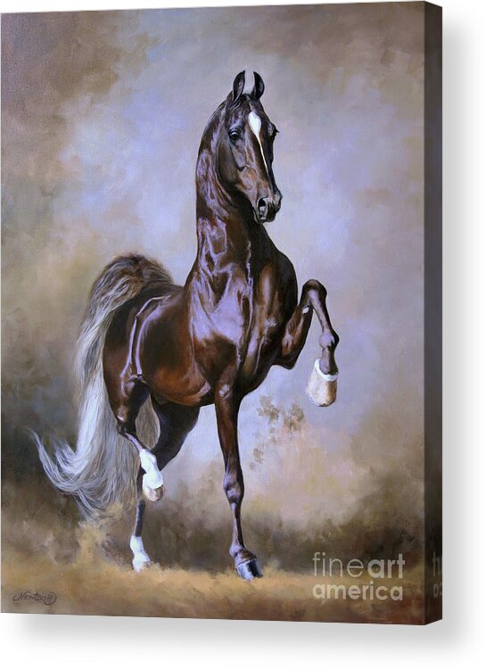 American Saddlebred Acrylic Print featuring the painting WGC Sir Silver Knight by Jeanne Newton Schoborg