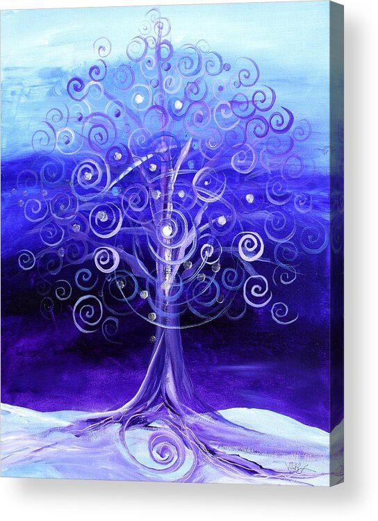 Tree Acrylic Print featuring the painting Winter Tree, One by J Vincent Scarpace