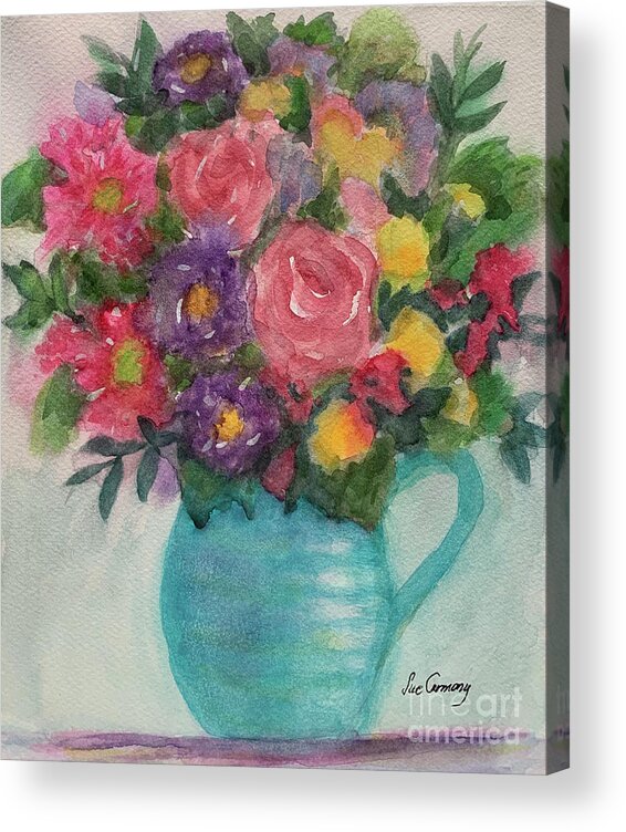 Flowers Acrylic Print featuring the painting Bundle of Joy for You by Sue Carmony