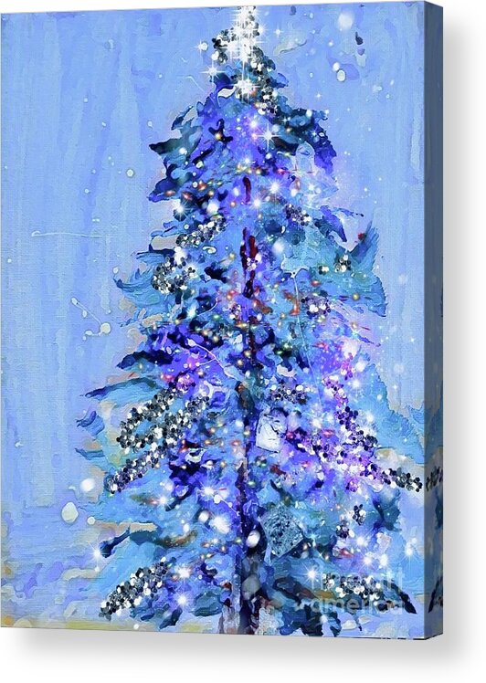 Christmas Tree Acrylic Print featuring the mixed media Christmas Tree #1 by Lavender Liu